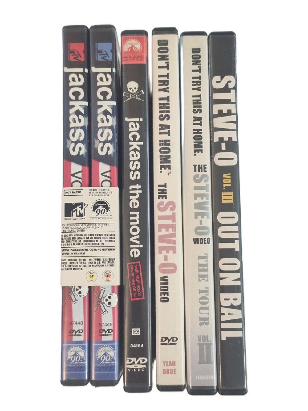 Jackass + Steve‑O DVD Collection – 6‑Disc Bundle – Early 2000s MTV Stunt Classic